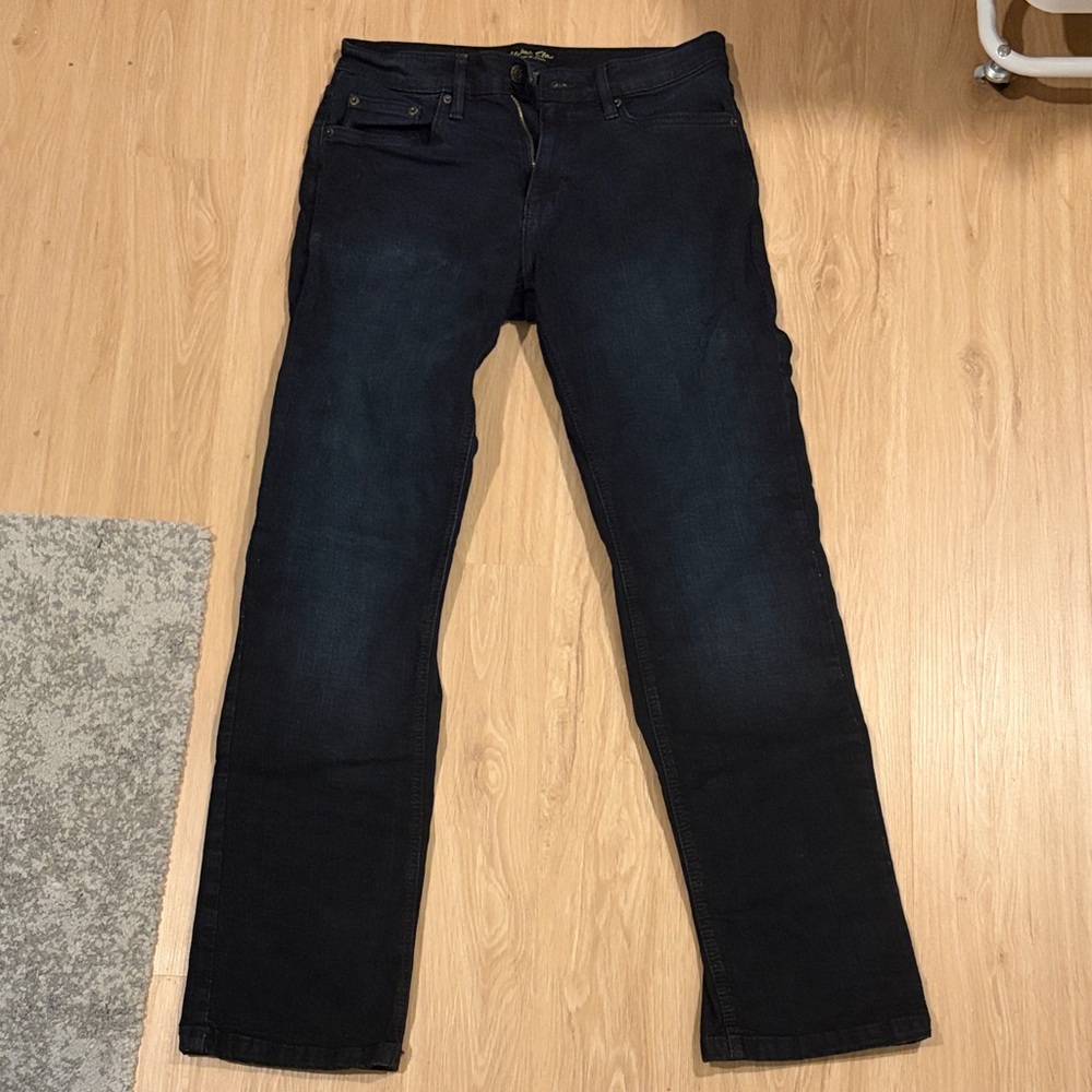 Classic Dark Blue Men's Straight Jeans